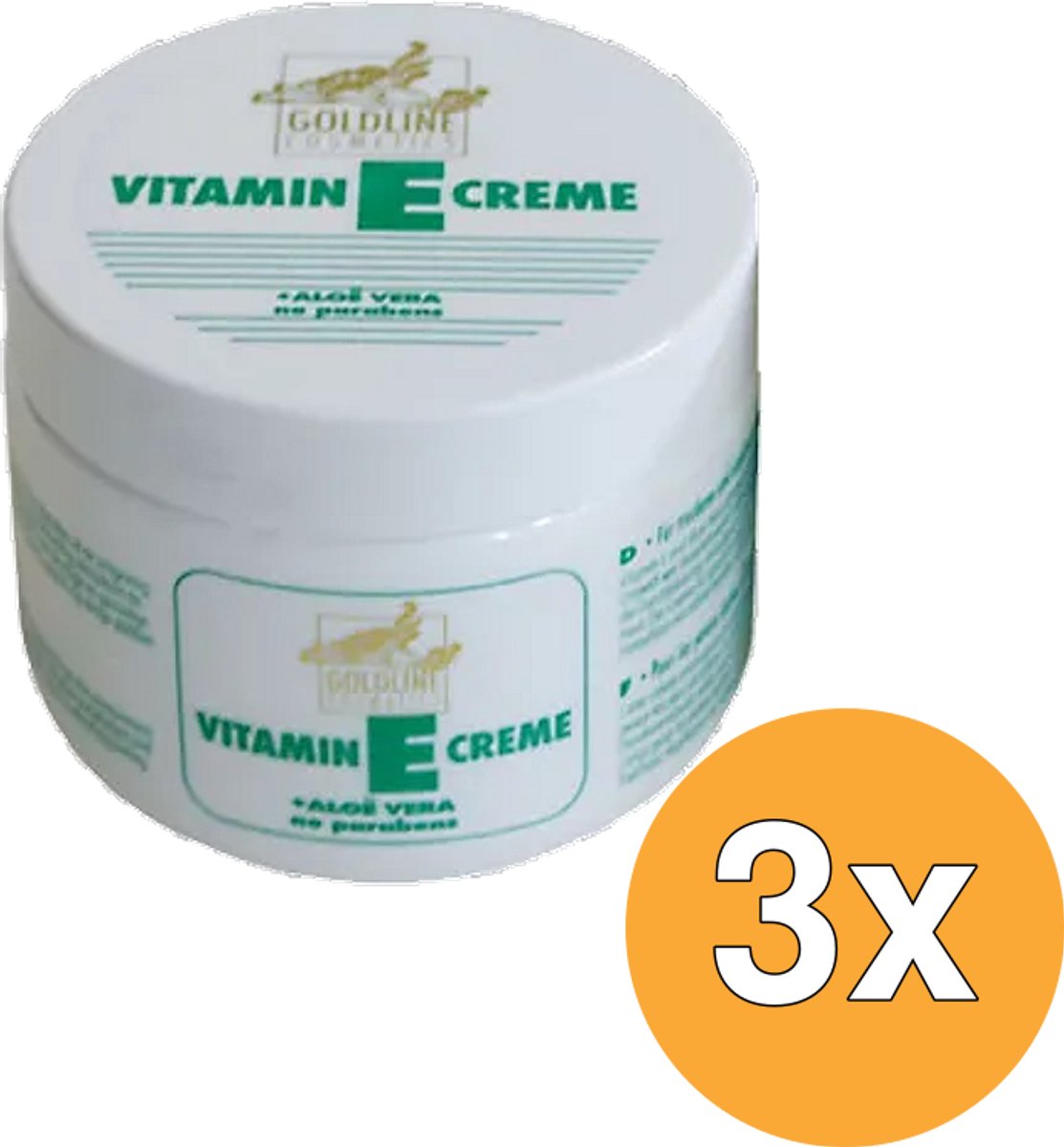 3x Goldline Vitamine E Creme Gevoelige Huidgroen (250 ml)