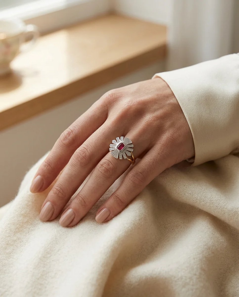 Dorvina Messing Dames Ring VIP 14k Gouden Goudkleurig Zirkonia Pembe Steen Verstelbaar Vintage Dames Ring