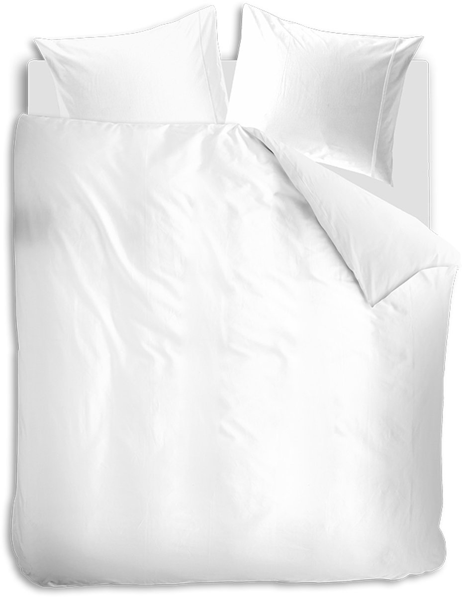 Auping Clear white satin Dekbedovertrek - Tweepersoons 240 x 220 cm - Katoensatijn - Wit