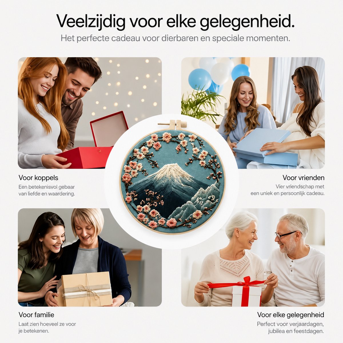 BOTC Borduurpakket - Borduurset van 4 - Borduurpakketten voor Volwassenen - Hobby en Creatief - Borduren - Sneeuwberglandschap — afbeelding 8