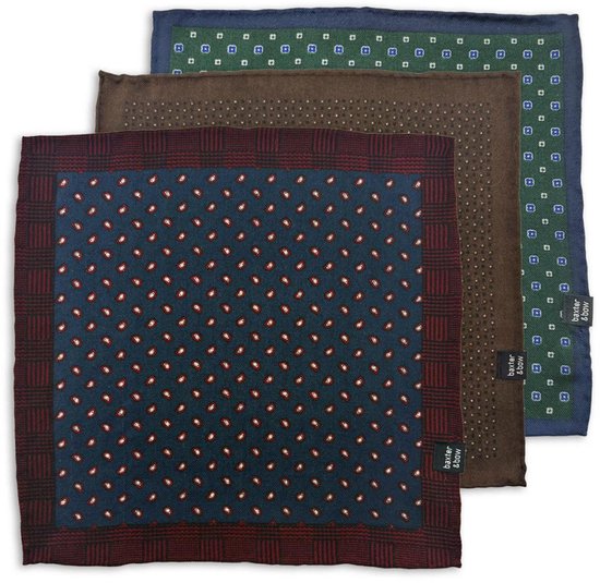 Baxter & Bow - Pochet Set Heren - 3 Stuks - Lord Luca