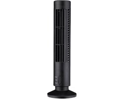 Bladeless Tower Fan - Torenventilator Leafless - Persoonlijke Koeling - Veilig Zonder Bladen - 33 cm - Zwart