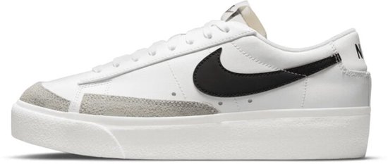 Nike W Blazer Low Platform Dames Sneakers - White/Black-Sail-Team Orange-White