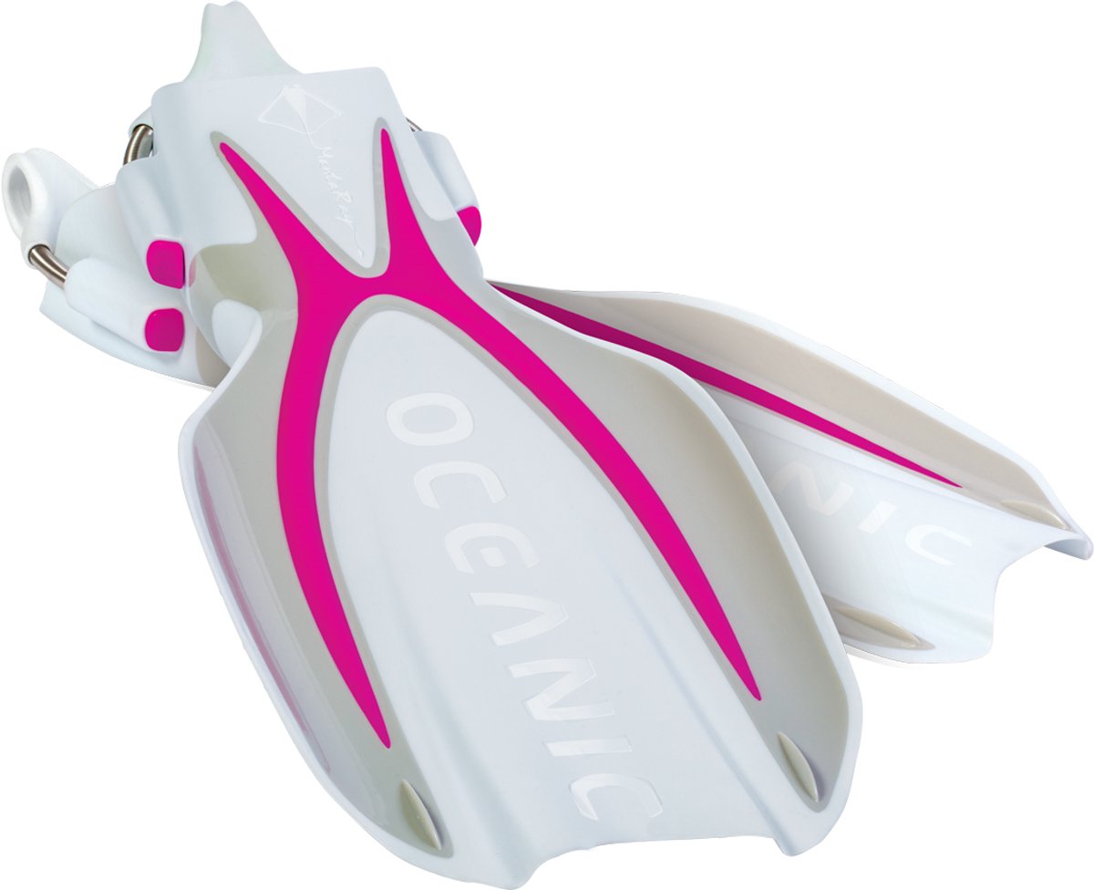 Oceanic Manta Ray - Zwemvliezen - Open Heel Duikvinnen - Volwassenen - Roze/Wit - XS