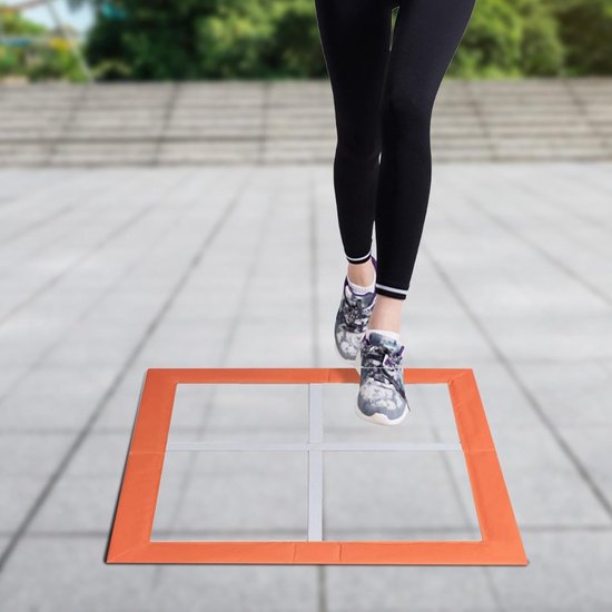 Oefenmat Trainingsgrid - Snelheidstraining Hulpmiddel - Behendigheid Verbeteren - Duurzaam Oxford EVA - 70x70cm - Oranje — afbeelding 5