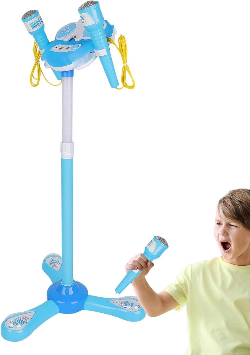 Kinder Microfoon - Zang Speelgoed - Feest Vermaak - Afneembaar Ontwerp - 89 cm Hoog - Blauw