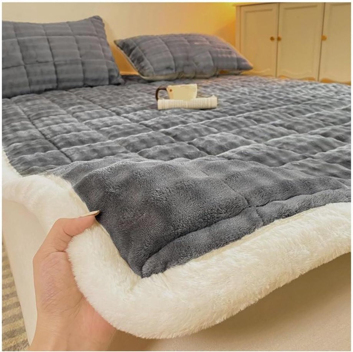 Japanse vloermatras - Opvouwbare futon - Comfortabel slapen - Ademende stof - 150 x 200 cm - Grijs