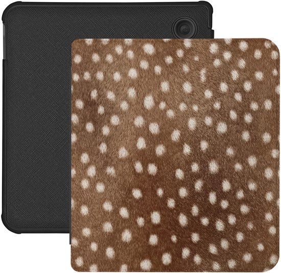 Lunso Convient pour Kobo Libra Colour housse (7 pouces) - Housse de protection végane en cuir Saffiano - Oh Deer!