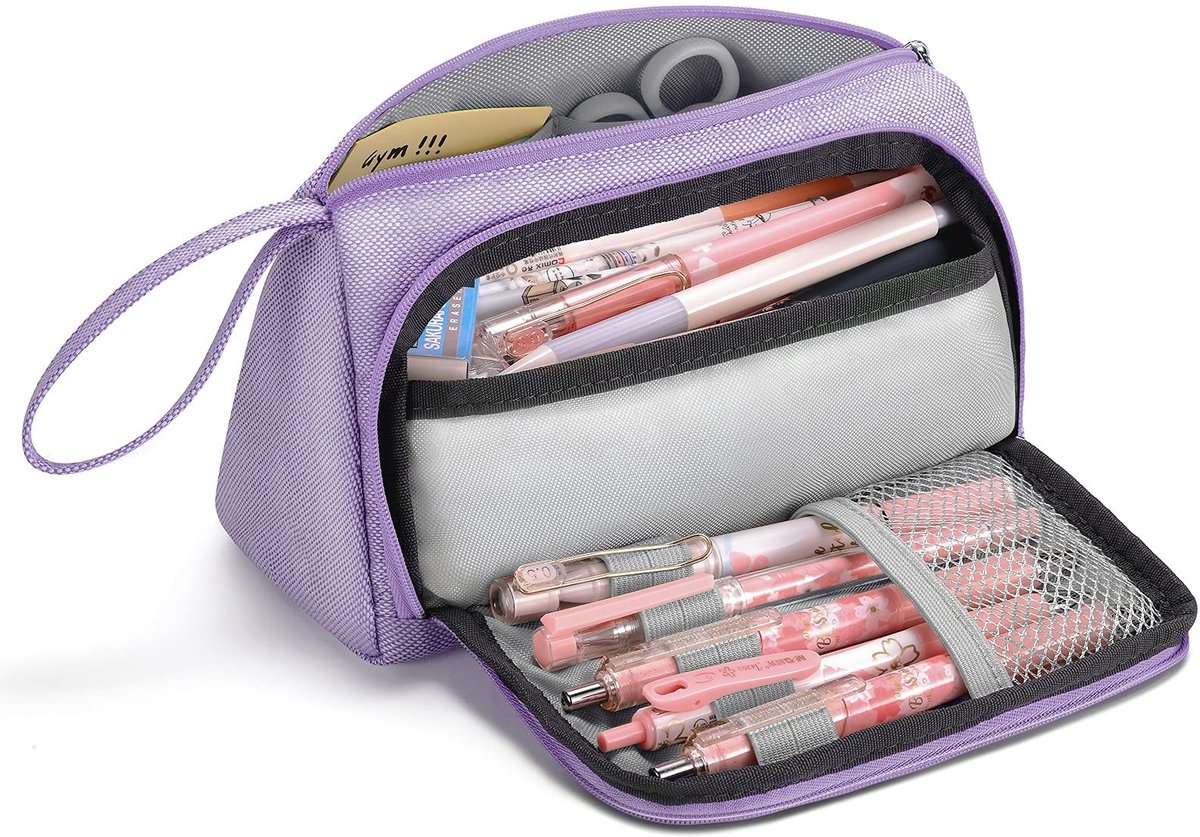 MTTproducts- Pennenetui Grote Capaciteit - Etui voor School/Kantoor - Geschikt voor Tieners/Volwassenen - Stevige Oxford-Stof - Afmetingen 20 x 9 x 11 cm - Pencil Case
