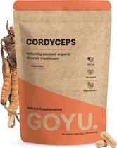 GOYU Cordyceps 1000 mg per dagdosering Biologisch 60 Capsules - Paddenstoel paddenstoelen – Energie - Mushroom - Vegan - Zonder toevoegingen - Lab getest - 30 dagen voorraad per zakje