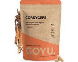 GOYU Cordyceps 1000 mg per dagdosering Biologisch 60 Capsules - Paddenstoel paddenstoelen – Mushroom - Vegan - Zonder toevoegingen - Lab getest - 30 dagen voorraad per zakje