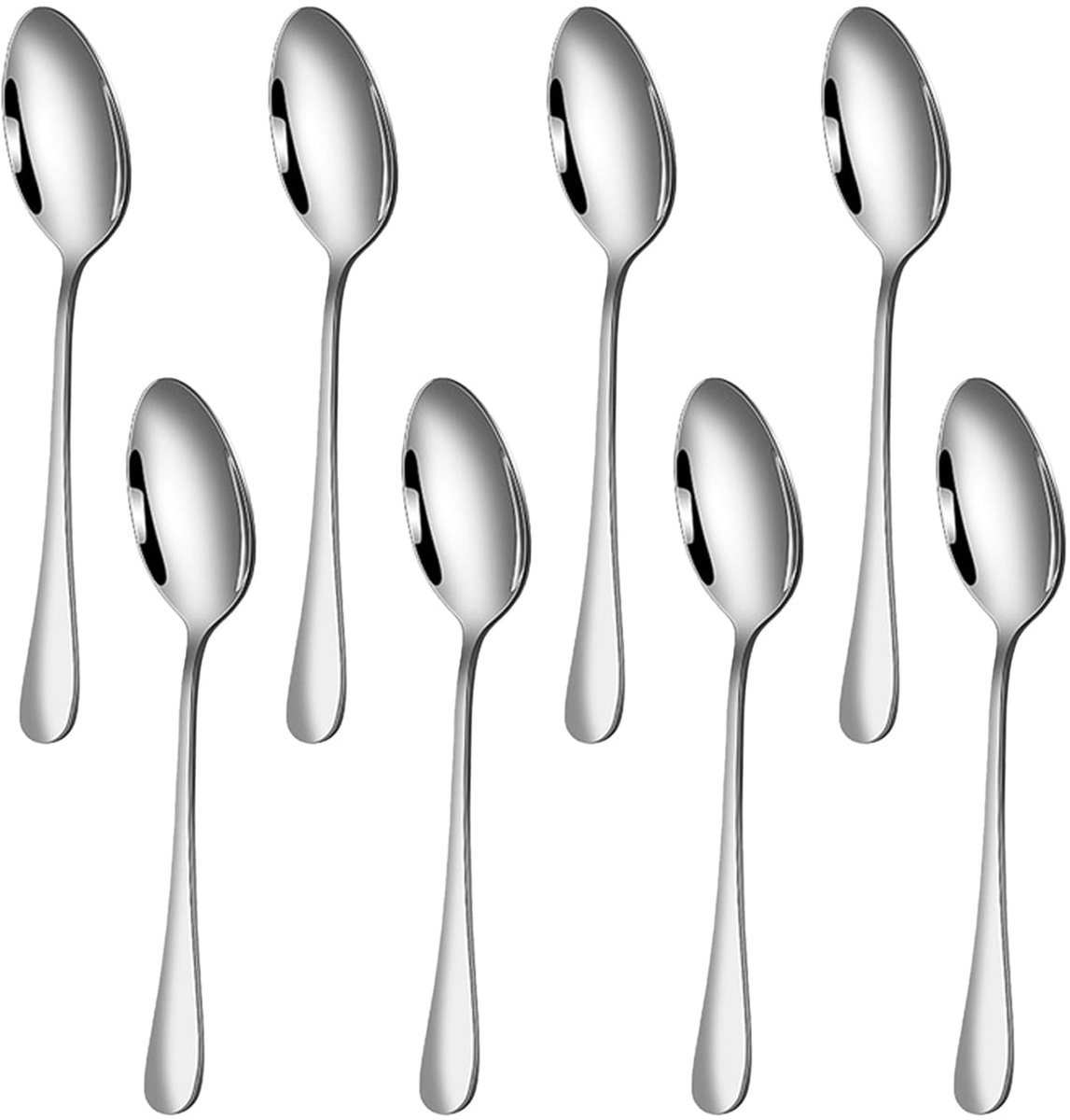 Dailygoods- Dessertlepels 8 stuks - Roestvrij Stalen Lepels - Voedselveilige Eetlepels - Lichtgewicht Tafellepels - Ideaal voor Thuisgebruik - Makkelijk Schoon te Maken - Bestekset