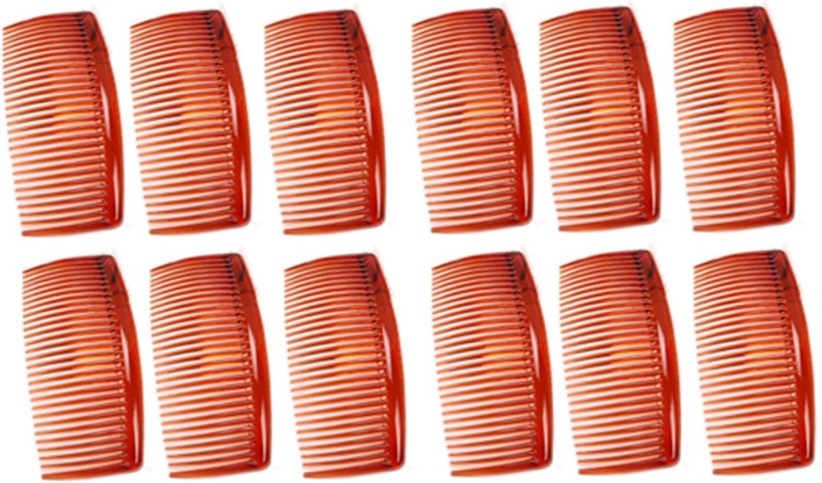 Haarkam Set - Zijkam Insteekkam - Haar Styling - 24 Stuks Pakket - 10.5 x 5 cm - Zwart Curry