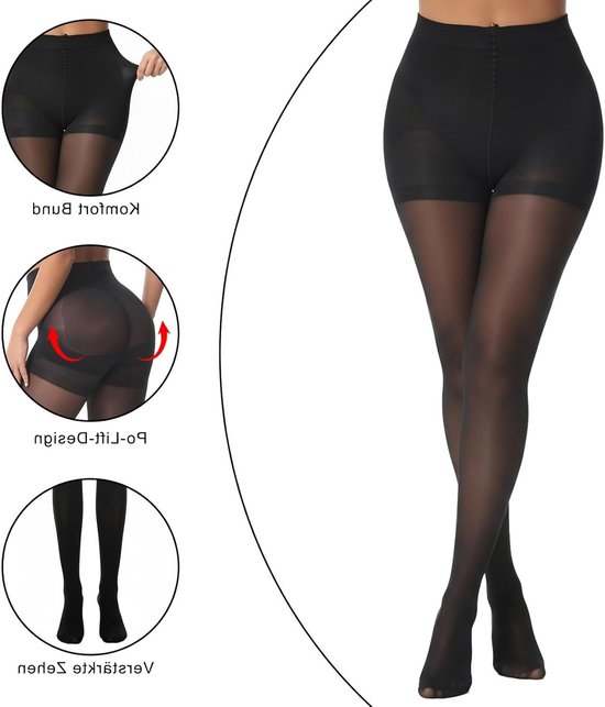 Dames Compressiekousen, Shaping Tights voor Ondersteuning en Comfort, 2 Paar voor Optimale Pasvorm — afbeelding 2