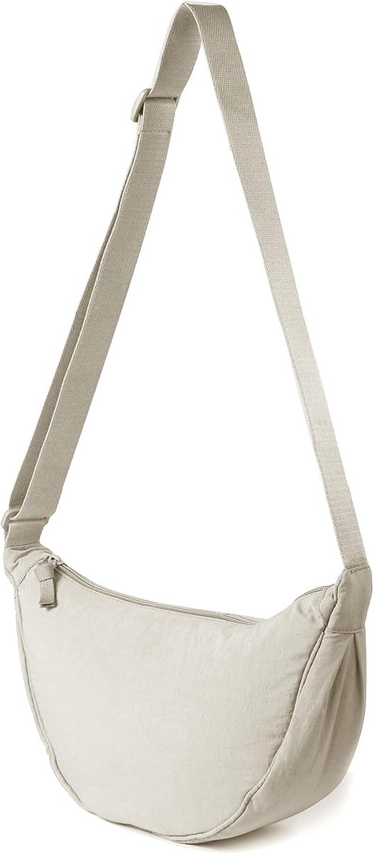 Crossbodytas dames nylon halvemaanvorm zacht casual sling bag portemonnee schoudertas