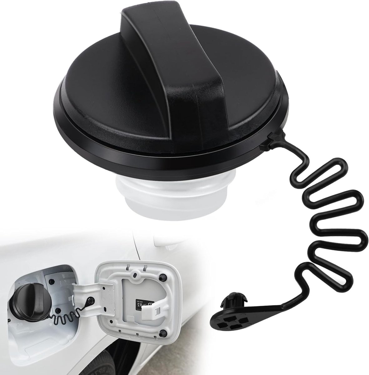 Tankdop met Bevestigingsriem Geschikt voor Ford Fiesta MK5, Transit MK8 en Fusion - Vervangende Brandstoftankdeksel 1580852, 7S61-9030-CB, Duurzaam en Betrouwbaar