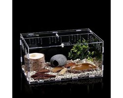 Reptielen Terrarium - Klein Aquarium Voederbox - Huisdieren Huisvesten - 360 Graden Zicht - 30 x 20 x 15 cm
