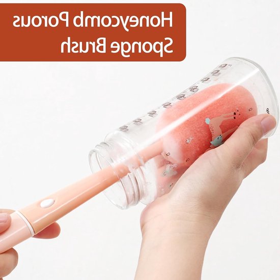2 Pcs Water Bottle Brushes Set met Lange Handgreep - Verwijderbare Spons Kop Borstel voor Mokken - Multifunctionele Fleswassen Borstels voor Wijn Glazen - Baby Fles - Koffiepannen — afbeelding 2