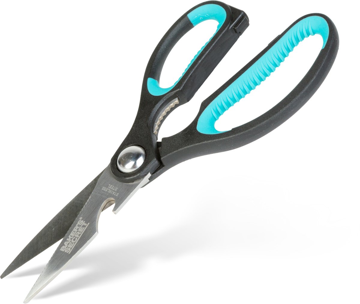 Keukenschaar RVS 22 cm - Multifunctionele Keukenschaar met Antislip Handgreep - Schaar voor Vlees - Kruiden en Groenten - Sterke RVS Huishoudschaar - Universele Kitchen Scissors [BS41124]