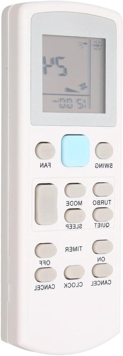 Vervangende Afstandsbediening voor Airconditioner met LED-scherm en Zwarte Ondertiteling - Wit - Universele Afstandsbediening - ACSON - APGS02 - Airco