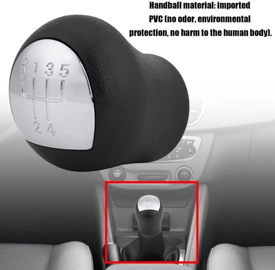 Versnellingspook Autostijl - Schakelpook - Auto Interieur - 5 Versnellingen - 6 cm Hoog - Zwart — afbeelding 2
