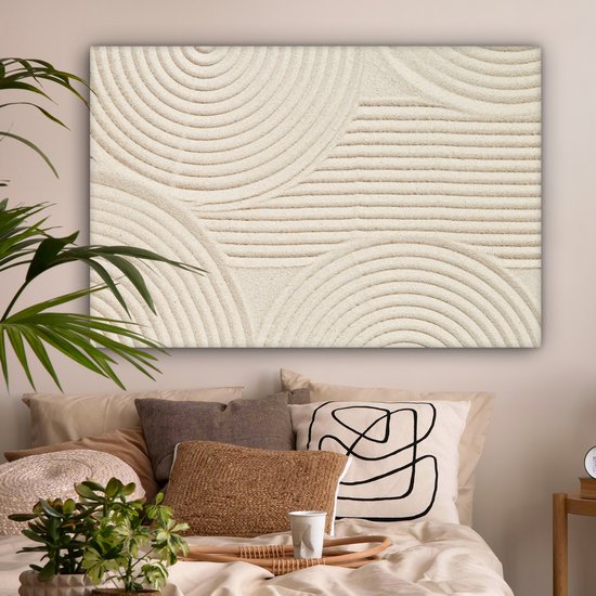 Modèle de peinture sur toile - Abstrait - Wit - 120x80 cm - Décoration murale