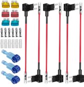 6 Stuks Micro 2 Add-A-Circuit Fuse Adapter voor 12V-24V Voertuigen met Vervangende Zekeringen en Bedrading