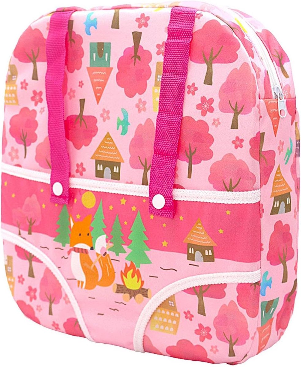 Poppendrager - Draagzak kinderen - Rollenspel spelen - Verstelbare bandjes - 30-45 cm poppen - Rode vos