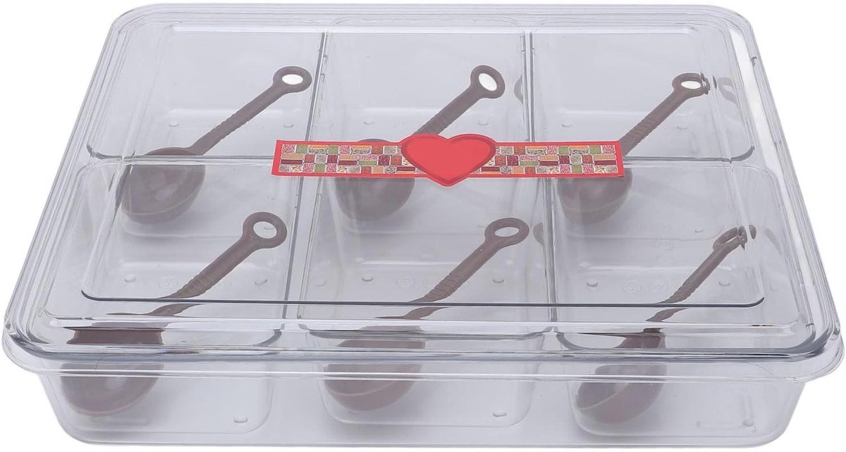 Verdeelde Dienblad - Snack Serveerschaal - Eten Presenteren - Antislip Basis - 34 cm - Wit