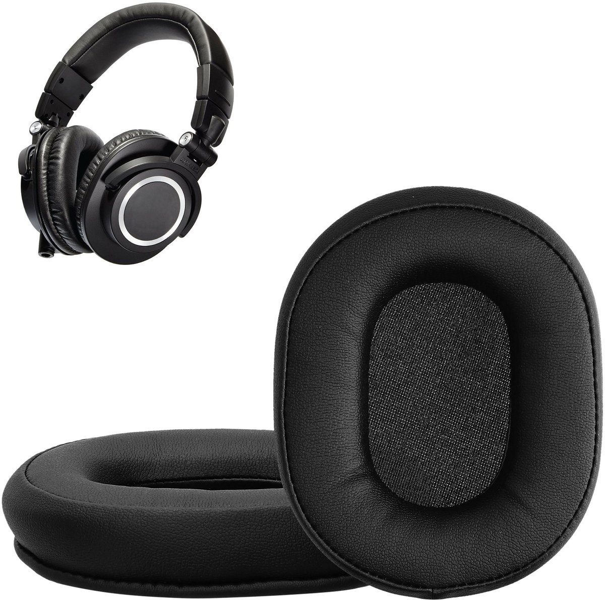 kwmobile 2x oorkussens geschikt voor Sennheiser PXC550 / PXC480 / MB660 - Earpads voor koptelefoon in zwart