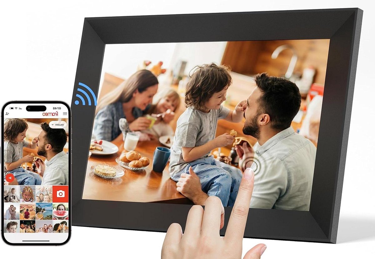 Digitale Fotolijst - WiFi Display - Foto's Delen - HD Touchscreen - 10.1 Inch - Zwart