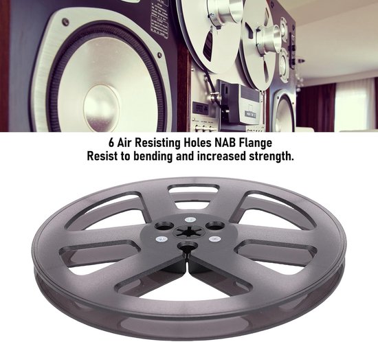 Take Up Reel, 7 Inch 6 Gaten NAB Flens Lege Opname Geluidsspoel met Luchtbestendige Gaten voor Studer Reel to Tape Recorder (GRAY) — afbeelding 4