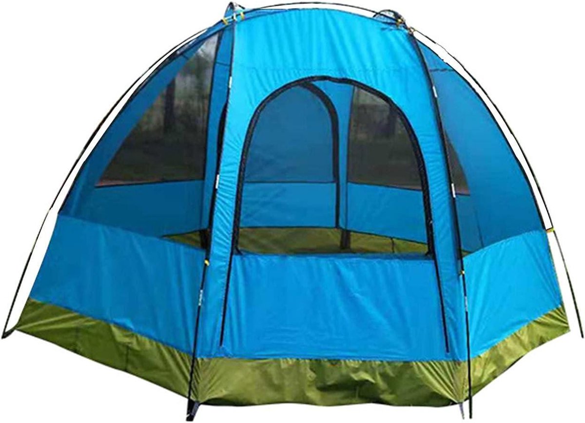 Backpacktent 5 personen - Kampeertent ultralicht - Outdoor avontuur - Waterdicht 3 seizoenen - Compact en ruim - Groen