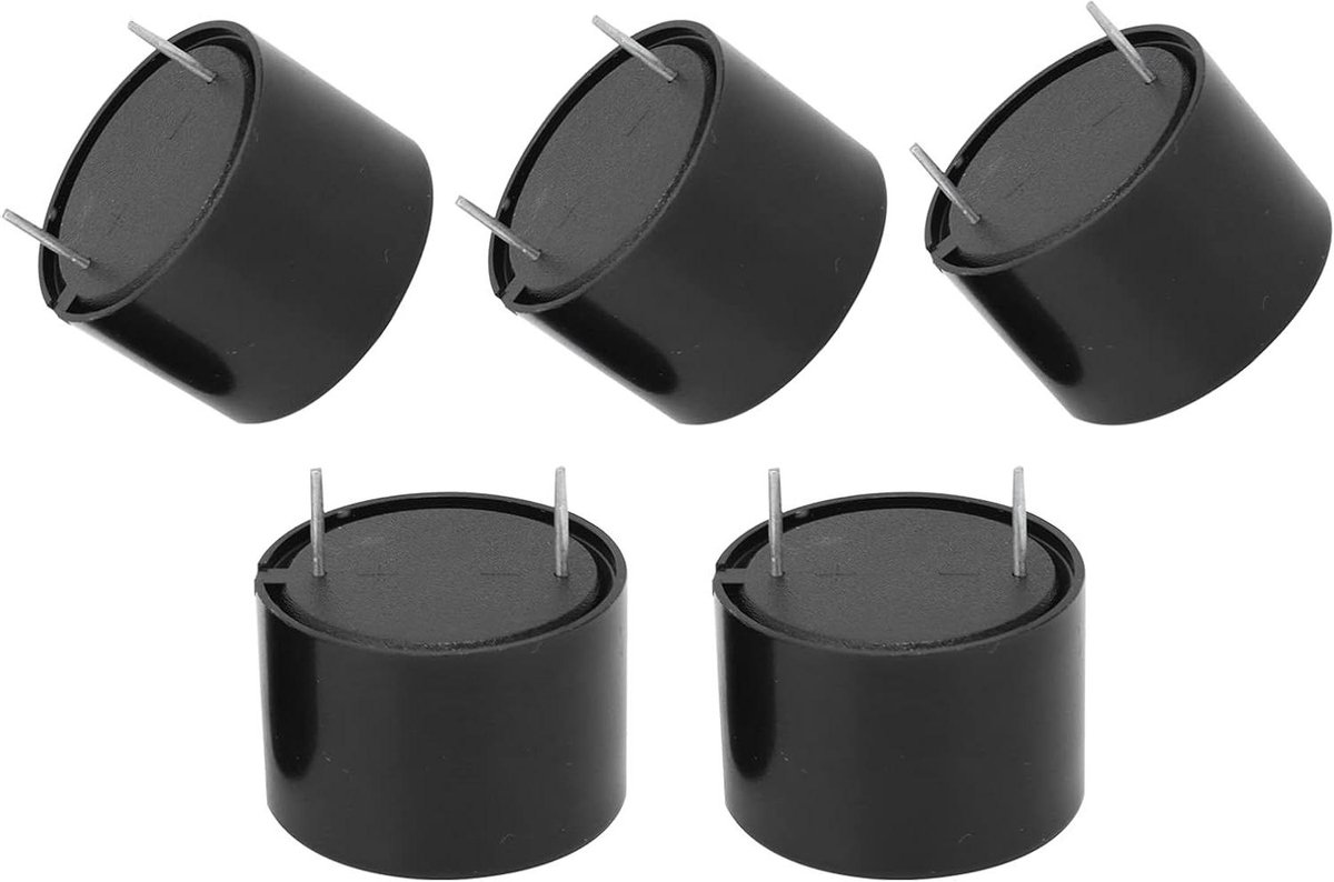 Zoemeralarm Set - Piëzo Alarm - Signaal Melding - Actief Geluid - 5 Stuks - Zwart