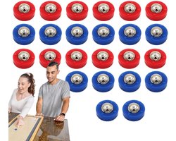 Shuffleboard Pucks - Curling Accessoires - Tafelspel Plezier - Duurzaam Staal PP - 24 Stuks - Rood Blauw