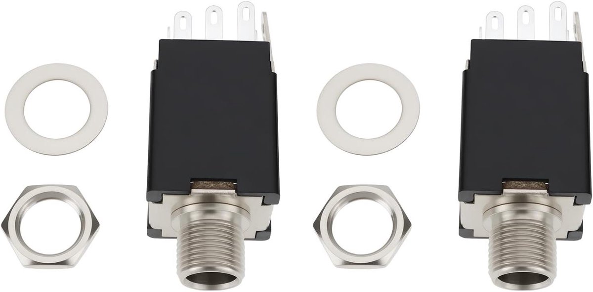 Stereo Output Jack - Gitaar Connector - Muziek Maken - 9-Pin Aansluiting - 6.3mm - Zilver Zwart