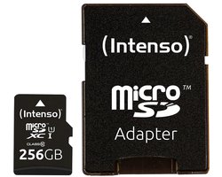 (Intenso) 256GB Micro SDXC geheugenkaart UHS-I Premium - Class 10 - 256GB - met SD adapter