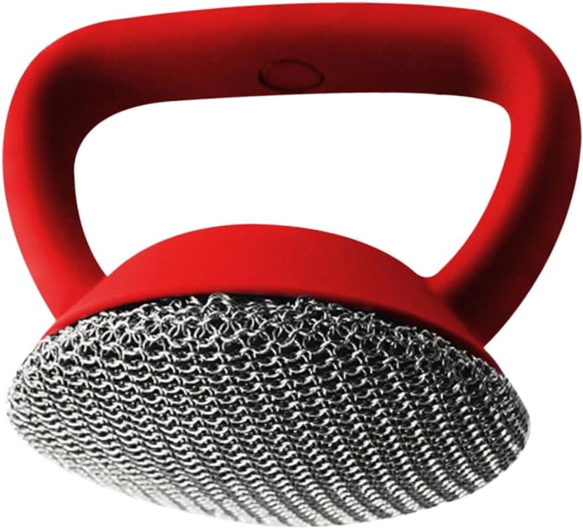 Schrobborstel - Keukenborstel - Pannen Schoonmaken - Roestvrij Staal - 10 cm - Rood