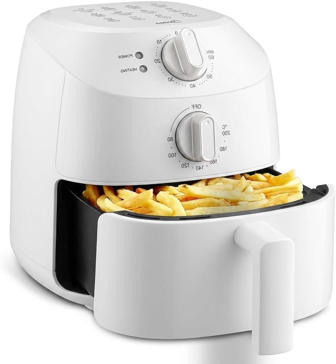 Heteluchtfriteuse - Airfryer - Gezond Frituren - Compact Formaat - 2 Liter - Wit