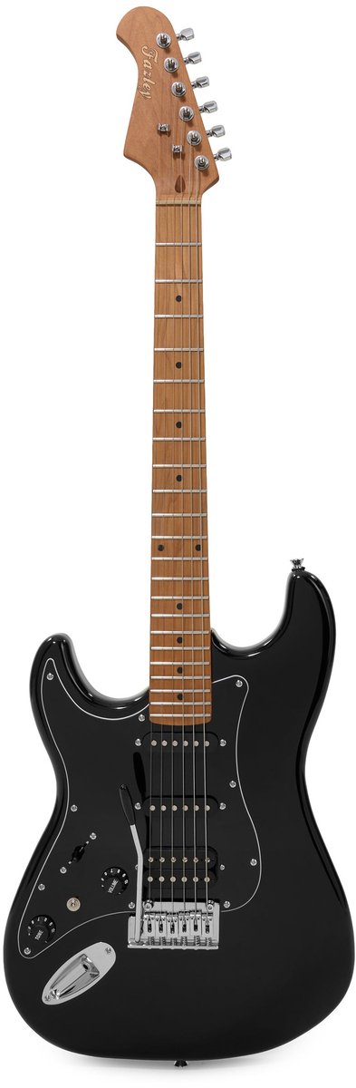 Elektrische gitaar - Met gratis lessen - incl. gigbag - Zwart Fazley Dawn HSS