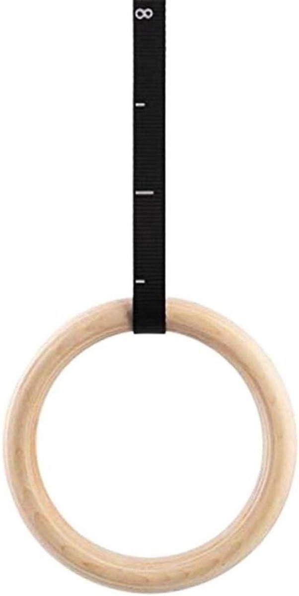 Gymnastiek Ringen - Fitness Hout - Kracht Training - Verstelbare Banden - 28mm - Natuurlijk Hout