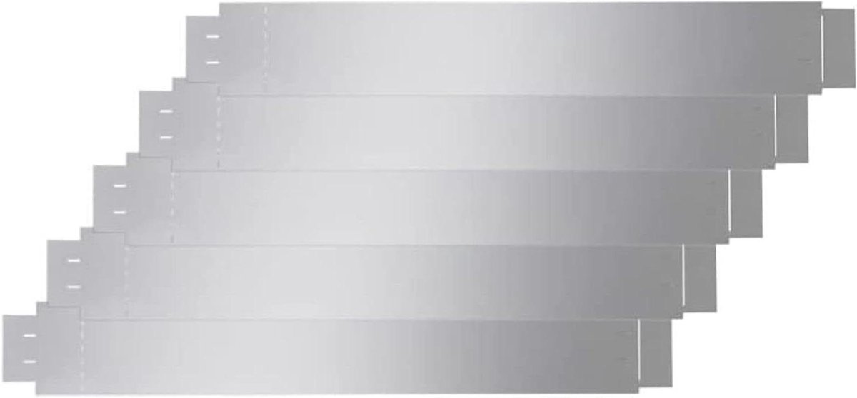 Gazonrand Metaal - Bloembedomranding Tuinbed - Tuin Vormgeven - Verzinkt Staal - 25 Meter - Zilver