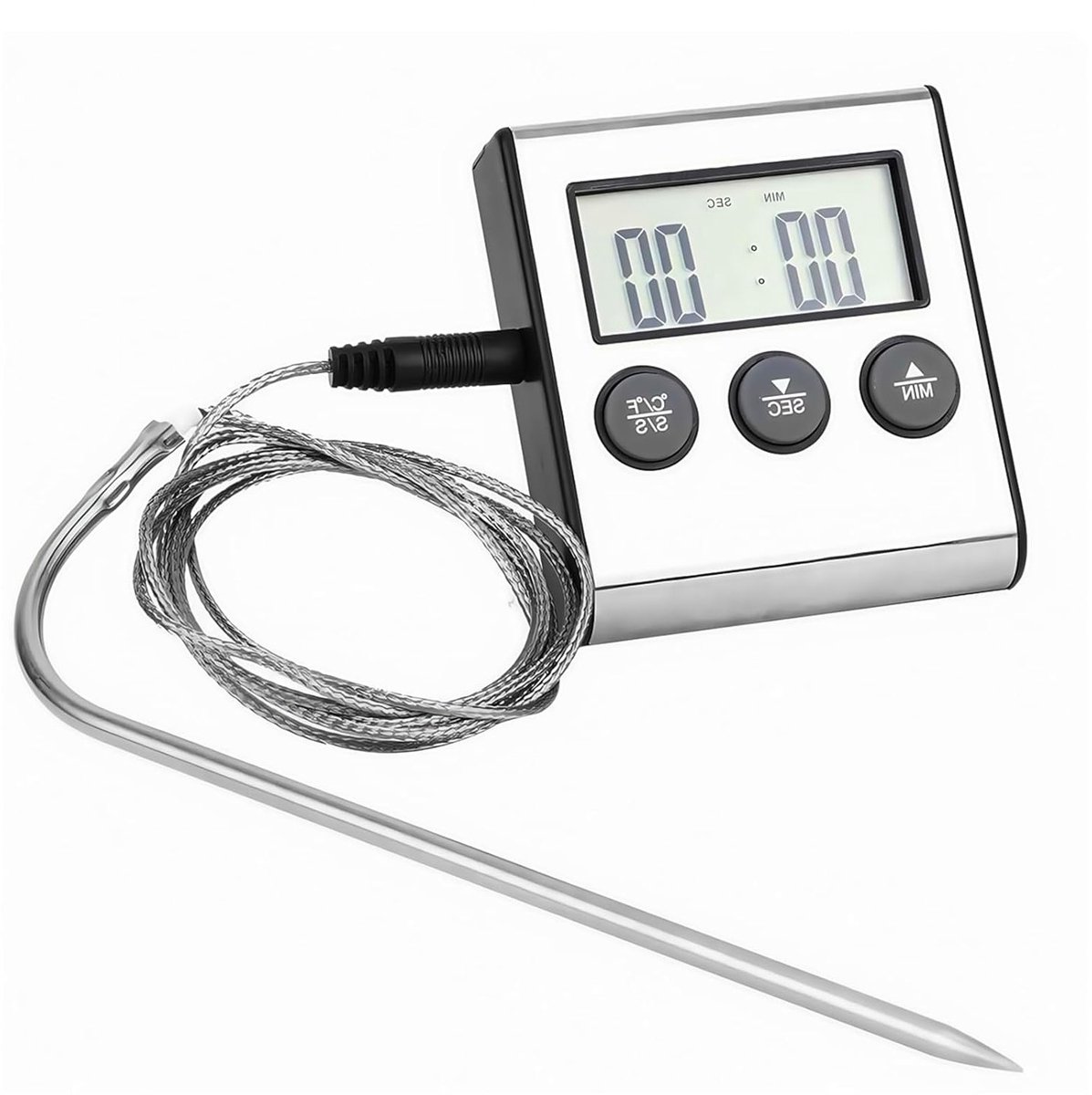 Digitale Vleesthermometer met Timer voor BBQ, Oven en Grill - Perfect voor Roosteren en Koken