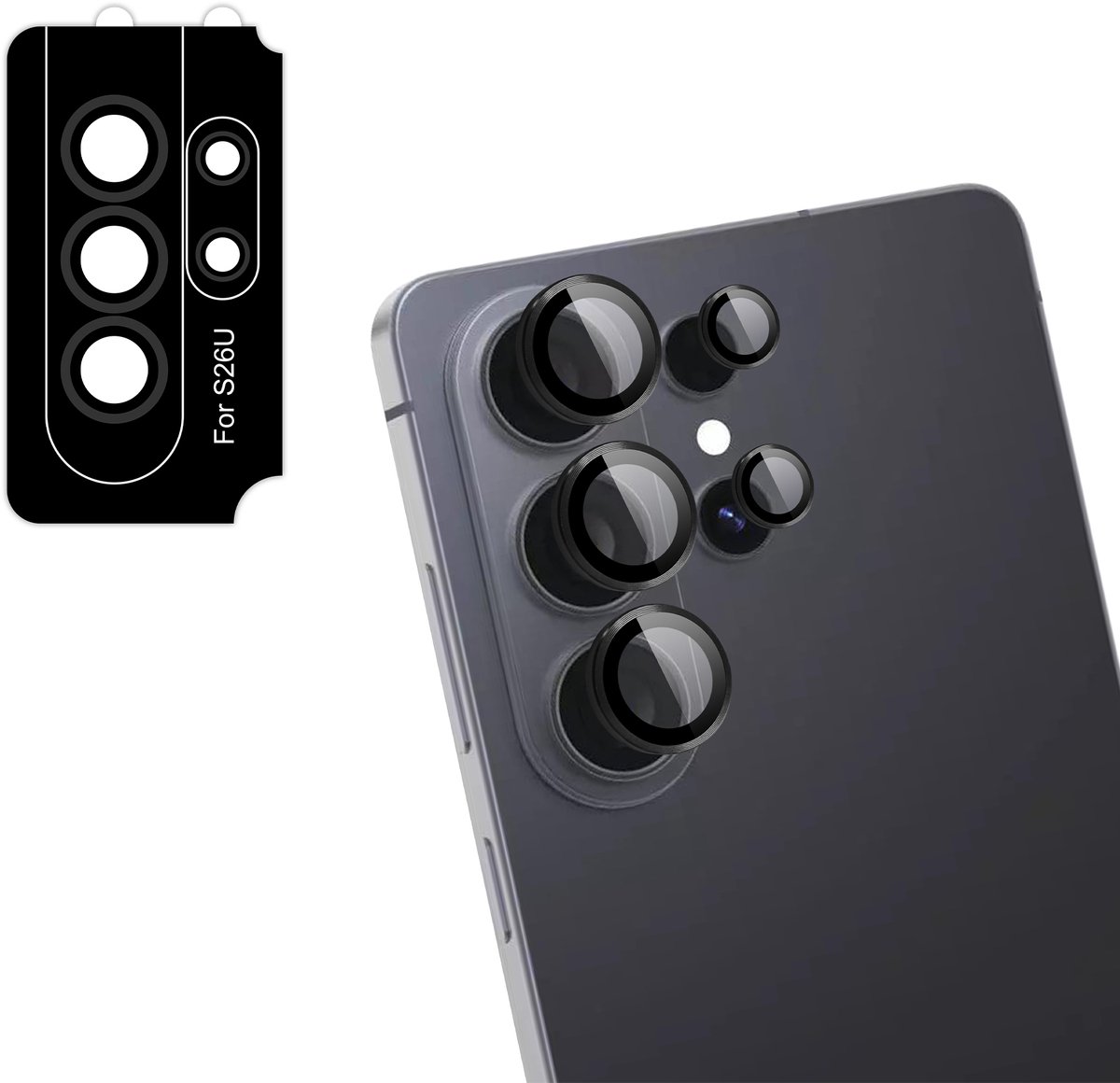 imoshion Camera Lens Protector - Geschikt voor Samsung Galaxy S26 / S26 Plus - 2 Pack - Zwart