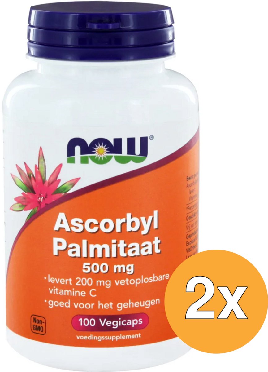 2x Now Ascorbyl palmitaat 500 mg (100 vega capsules)