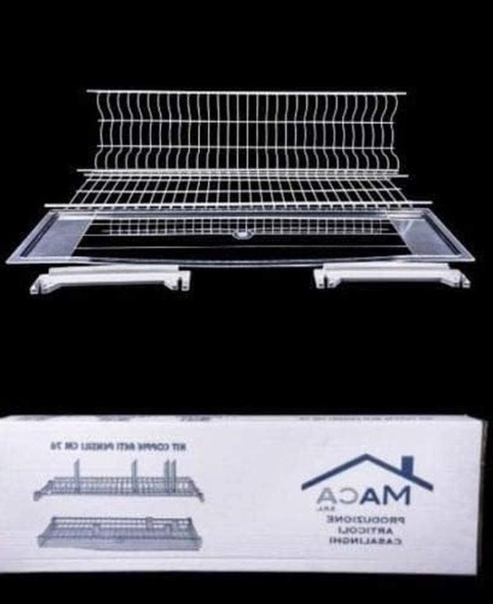 Afdruiprek - Droogrek Keuken - Servies Drogen - Inclusief Dienblad - 76 cm Breed - Wit