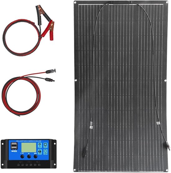100W 12V ETFE Flexibel Zonnepaneel Kit 18V Monokristallijn Zonnepaneel met 10A Solar Laadregelaar voor RV Boot Auto Caravan Dak Huizen 12V batterij