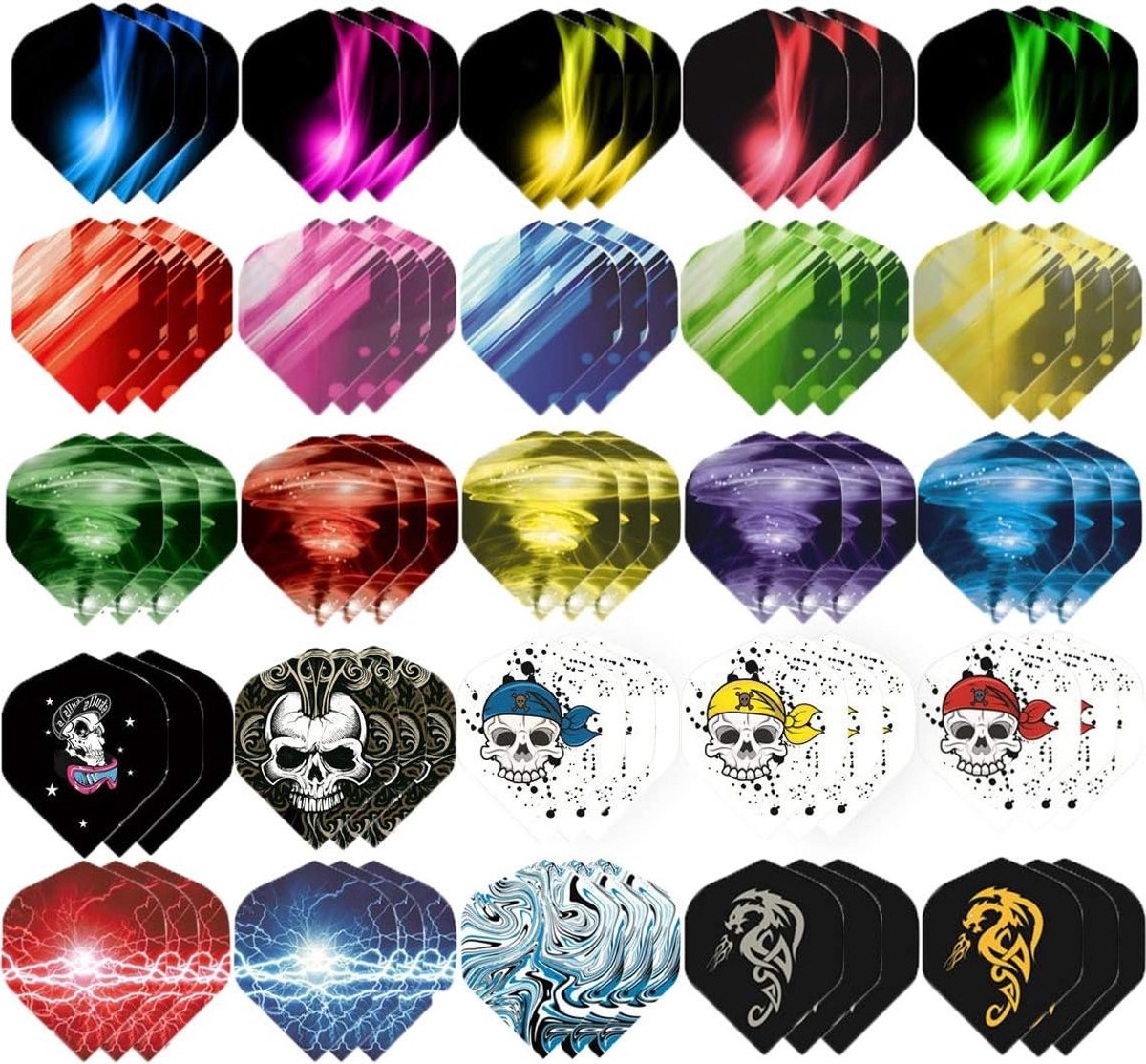 Dart Flights Set - Vleugels Vluchten - Dart Spel - Duurzaam Polyester Materiaal - 4.4 x 3.6 cm - Veelkleurig Ontwerp