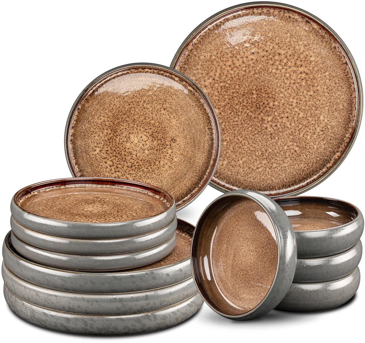 Moritz & Moritz SOLID Serviesset 12-delig voor 4 personen – Steengoed servies – Beige