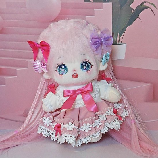 Pluche pop - Zacht knuffel - Aankleden en knutselen - Normaal lichaam zonder skelet - 20 cm hoog - A-40 — afbeelding 4